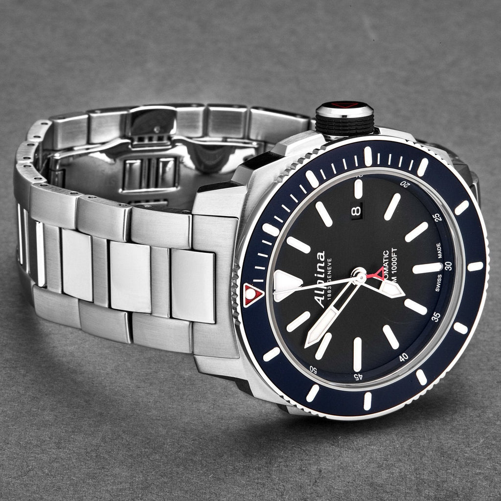 Alpina Men's AL-525LBN4V6B 'Seastrong' Diver Black Dial Stainless